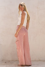 Load image into Gallery viewer, Jade By Jane Textured Stripe Wide Leg Pants in Red
