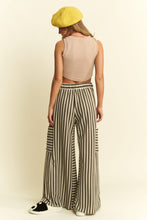 Load image into Gallery viewer, Jade By Jane Textured Stripe Wide Leg Pants in Olive
