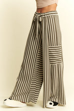 Load image into Gallery viewer, Jade By Jane Textured Stripe Wide Leg Pants in Olive
