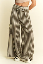 Load image into Gallery viewer, Jade By Jane Textured Stripe Wide Leg Pants in Olive
