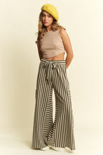 Load image into Gallery viewer, Jade By Jane Textured Stripe Wide Leg Pants in Olive
