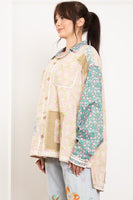 BlueVelvet Multi Colored Printed Patchwork Top in Dusty Mauve