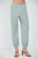 FATE Solid Color Scuba Joggers in Muted Blue