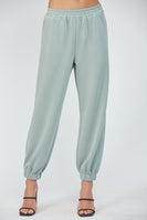 FATE Solid Color Scuba Joggers in Muted Blue