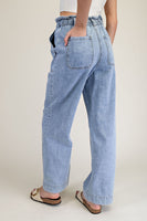 ee:some Snow Washed Straight Leg Pants in Denim