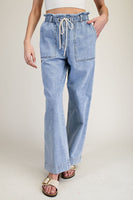 ee:some Snow Washed Straight Leg Pants in Denim