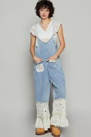 POL Floral Print Jumpsuit with Ruffle Details in Denim Floral