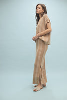 Wishlist Striped Top and Skirt Set in Mocha/Cream