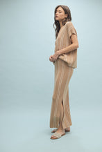 Load image into Gallery viewer, Wishlist Striped Top and Skirt Set in Mocha/Cream
