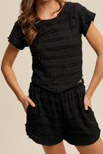Load image into Gallery viewer, Listicle Textured Ruffle Lace Set in Black
