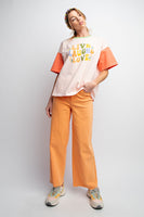 Easel Lightweight Twill Pants in Tangerine