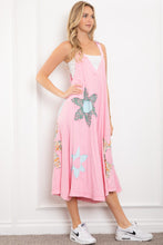 Load image into Gallery viewer, BlueVelvet Mixed Print Flower Patched Overalls in Light Pink
