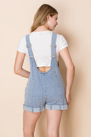 White Birch Knit Romper in Light Denim