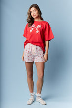 Load image into Gallery viewer, RARERAW OVERSIZED T-Shirt with Cherry Bow Applique on Front in Red
