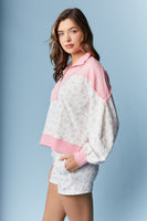 RARERAW Solid and Floral Print Set in Off White/Pink