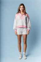 RARERAW Solid and Floral Print Set in Off White/Pink