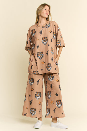 Jade by Jane Tiger Print Set in Mocha