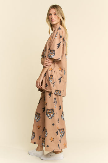 Jade by Jane Tiger Print Set in Mocha