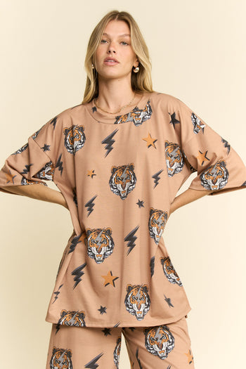 Jade by Jane Tiger Print Set in Mocha