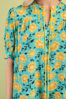 GiGio Floral Print Mini Dress in Green