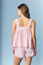 Load image into Gallery viewer, RARERAW Toile Print Scallop-Trim Pajama Set in Pink

