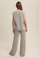 Listicle Soft Knit Lounge Set in Heather Grey