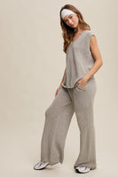 Listicle Soft Knit Lounge Set in Heather Grey
