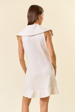 Load image into Gallery viewer, Doe &amp; Rae Solid Color Zip Up Front Mini Dress in Ivory
