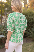 Load image into Gallery viewer, VOY Floral Embroidery Top with Fringe in Green
