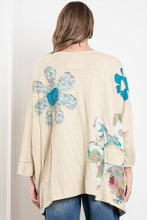 Load image into Gallery viewer, BlueVelvet OVERSIZED Flower Patched Cotton Top in Oatmeal
