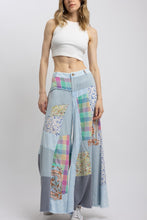 Load image into Gallery viewer, BlueVelvet Multi Contrast Patchwork Pants in Sky Blue-Mint

