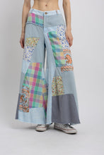Load image into Gallery viewer, BlueVelvet Multi Contrast Patchwork Pants in Sky Blue-Mint
