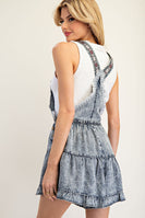ee:some Snow Washed Lace Details Romper in Denim