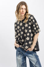 Load image into Gallery viewer, BlueVelvet Multi Size Star Patched Top in Black
