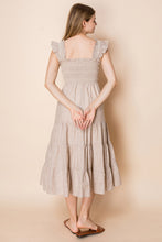 Load image into Gallery viewer, White Birch Contrasting Striped Midi Dress in Natural
