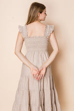 Load image into Gallery viewer, White Birch Contrasting Striped Midi Dress in Natural
