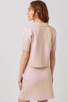 Mystree Striped Sweater Jacket in Lavender (TOP ONLY)