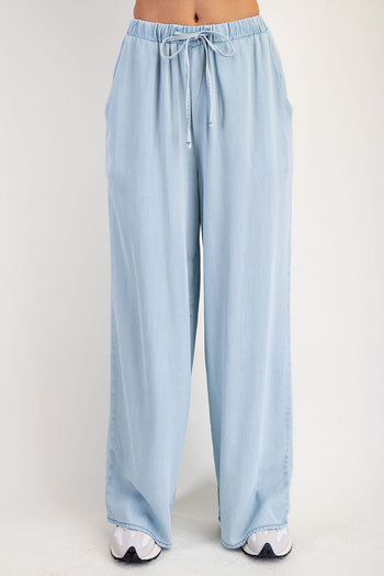 ee:some Straight Leg Tencel Pants in Denim