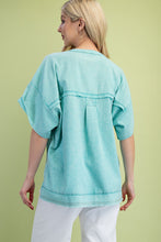 Load image into Gallery viewer, GiGio Solid Color Linen Blend Top in Mint
