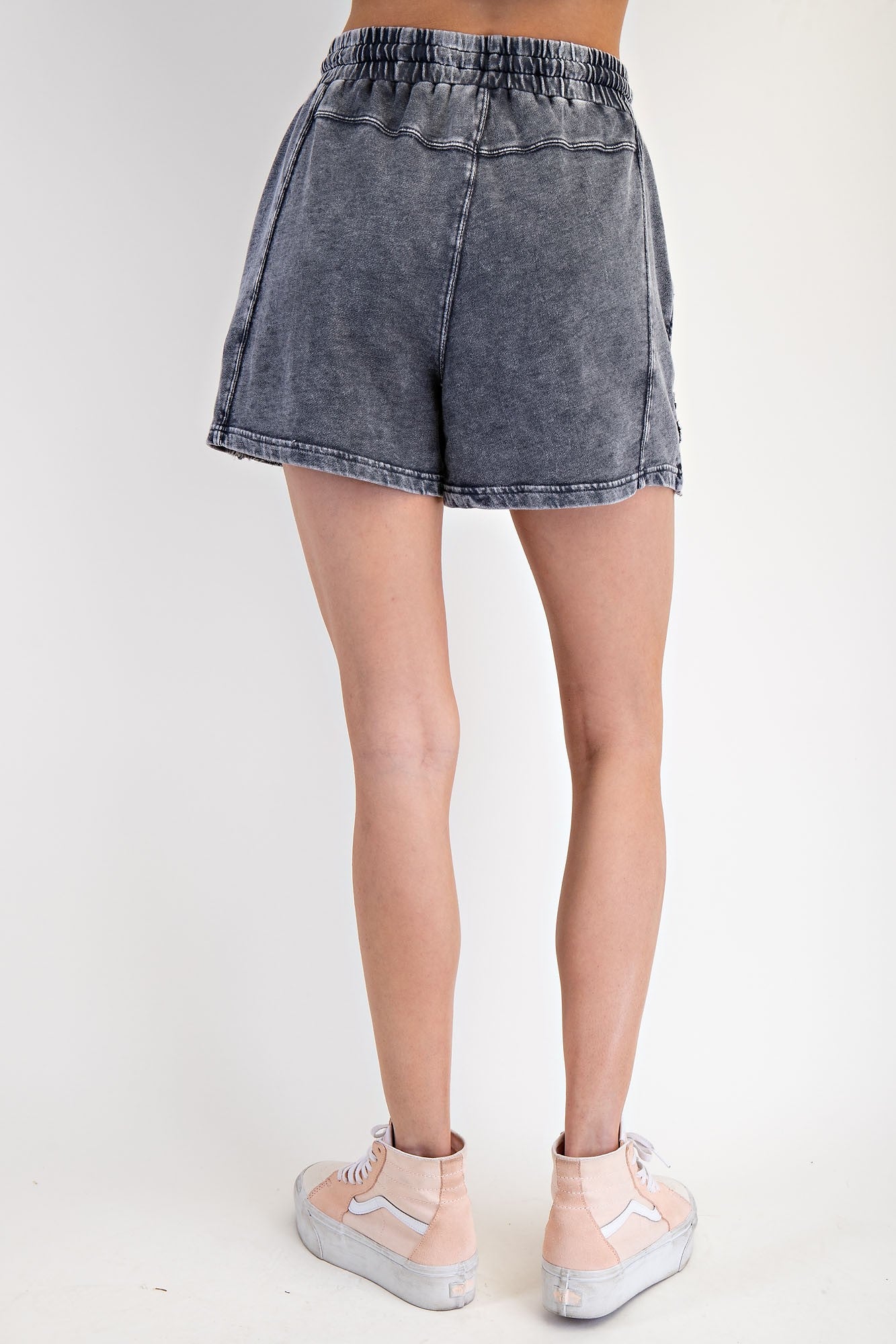 Easel Flower Patch Terry Knit Shorts in Ash – June Adel