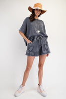 Easel OVERSIZED Thermal Knit top in Ash