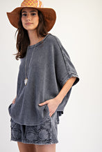 Load image into Gallery viewer, Easel OVERSIZED Thermal Knit top in Ash

