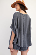 Load image into Gallery viewer, Easel OVERSIZED Thermal Knit top in Ash
