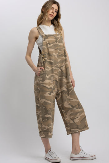 BlueVelvet Camouflage Print Overalls in Camo