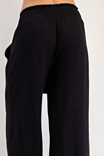 ee:some Linen Blend Pants in Black