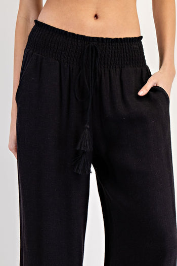 ee:some Linen Blend Pants in Black