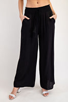ee:some Linen Blend Pants in Black