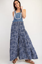 Load image into Gallery viewer, ee:some Contrasting Print Tiered Jumpsuit in Denim
