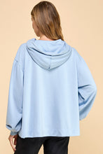 Load image into Gallery viewer, TCEC OVERSIZED Hooded 3D Patched Bow Top in Light Blue
