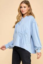 Load image into Gallery viewer, TCEC OVERSIZED Hooded 3D Patched Bow Top in Light Blue
